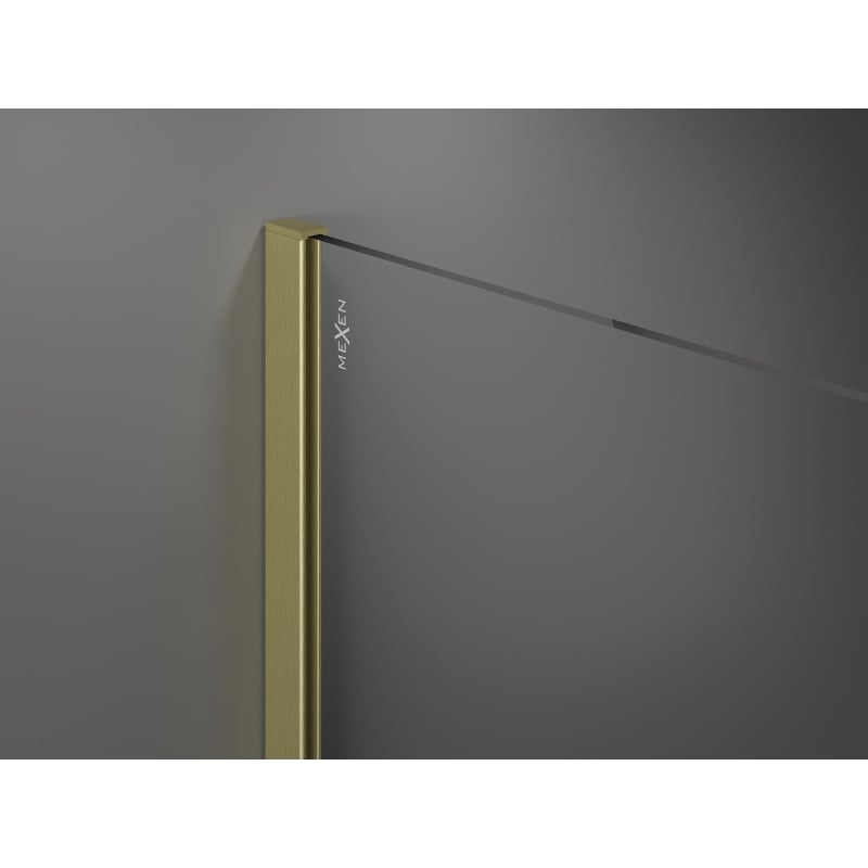 Mexen Kioto Walk-in zuhanyfal 80 x 200 cm, fehér ombre 8 mm, arany kefélt - 800-080-101-55-86