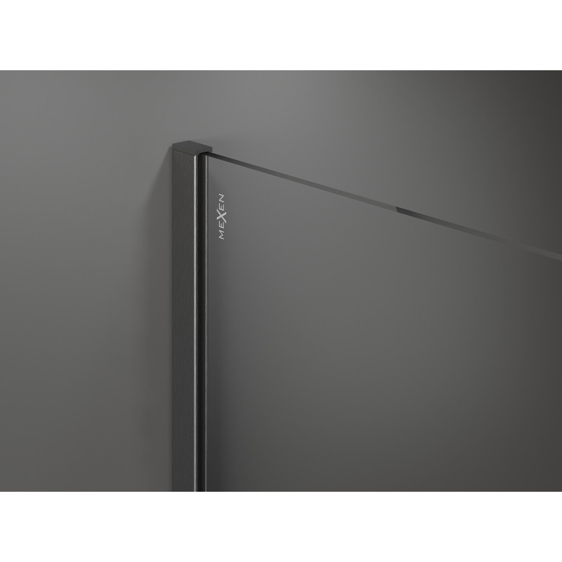 Mexen Kioto Walk-in zuhanyfal, 70 x 200 cm, fehér ombre 8 mm, fegyverszürke kefélt - 800-070-101-66-86