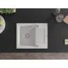 Mexen Enzo chiuvetă de granit cu un compartiment, cu picurător și baterie de bucătărie Rita, Albă - 6506-20-670300-00