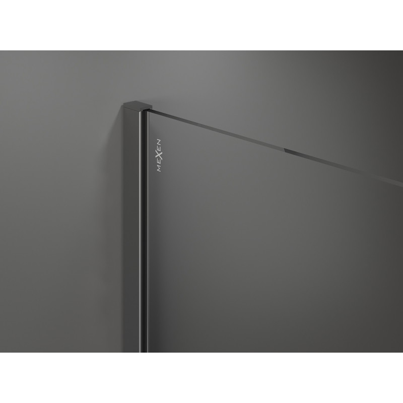 Mexen Kioto Walk-in zuhanyfal 100 x 200 cm, fehér ombre 8 mm, gun metal - 800-100-101-95-86