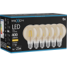 Mexen Vintis 6x LED fényforrás filament, E27, G80, 4W, Meleg - 2700K, 400 lm, borostyán - L155-E27-0427-50x06