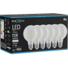 Mexen Vintis 6x LED filament izzó E27, G80, 6W, Semleges - 4000K, 720 lm, átlátszó - L155-E27-0640-00x06