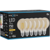Mexen Vintis 6x Bec LED cu filament E27, G80, 8W, Caldă - 2200K, 750 lm, chihlimbar - L155-E27-0822-50x06