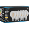 Mexen Vintis 6x Filament LED izzó E27, G80, 8W, Meleg - 2700K, 1055 lm, átlátszó - L155-E27-0827-00x06