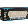 Mexen Vintis 10x LED filament izzó E27, G80, 8W, Meleg - 2700K, 750 lm, borostyán - L155-E27-0827-50x10