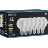 Mexen Vintis 6x Filament spirál LED izzó E27, G80, 4W, Meleg - 2700K, 420 lm, átlátszó - L165-E27-0427-00x06