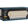 Mexen Vintis 10x LED spirál izzó E27, G80, 6W, Meleg - 2200K, 530 lm, borostyán - L165-E27-0622-50x10