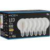 Mexen Vintis 6x Bec LED filament spirală E27, G80, 6W, Caldă - 2700K, 630 lm, clar - L165-E27-0627-00x06