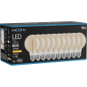 Mexen Vintis 10x LED E27 spirál filament izzó, G80, 8W, Meleg - 2200K, 600 lm, borostyán - L165-E27-0822-50x10