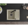 Mexen Enzo chiuvetă de granit cu un compartiment, cu picurător și baterie de bucătărie Rita, Bej - 6506-69-670300-70