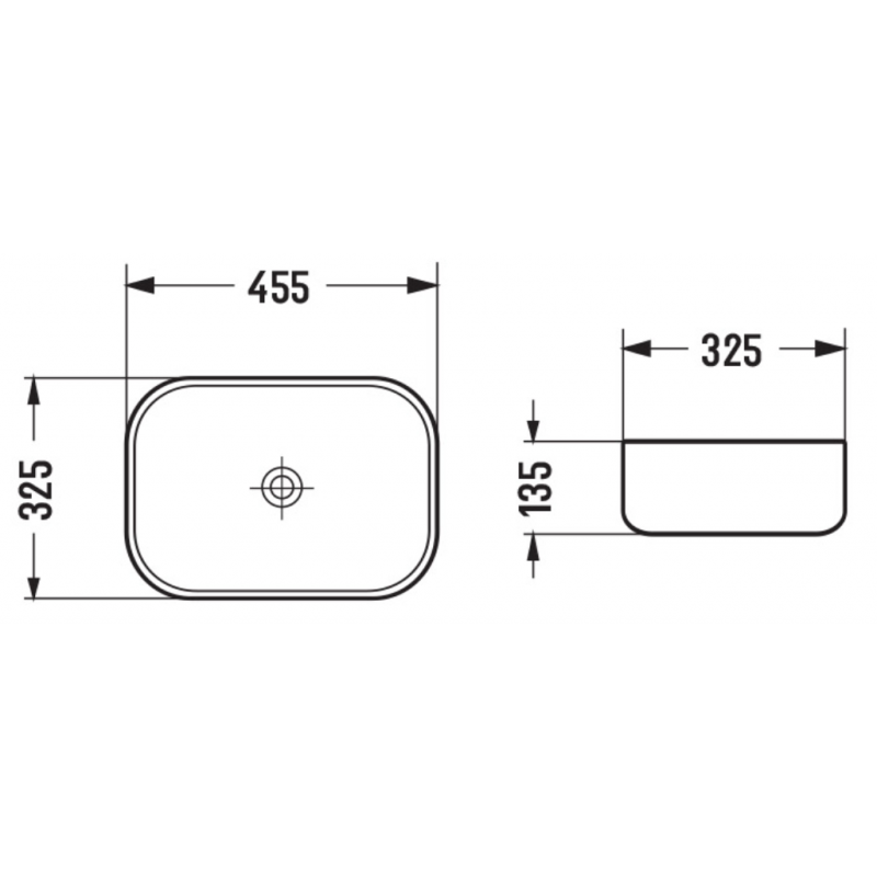 Mexen Rita pultra helyezett mosdókagyló 45 x 32 cm, fehér kő - 21084595
