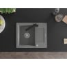 Mexen Enzo chiuvetă de granit cu un compartiment, cu picurător și baterie de bucătărie Rita, gri - 6506-71-670300-70