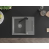 Mexen Enzo chiuvetă granitică cu o singură cuvă și scurgător și baterie de bucătărie Rita, gri - 6506-71-670300-70