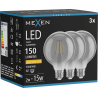 Mexen Vintis 3x Bec led filament E27, G95, 2W, Cald - 2200K, 150 lm, fumuriu - L157-E27-0222-70x03
