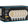 Mexen Vintis 6x Bec LED filament E27, G95, 4W, Cald - 2200K, 400 lm, chihlimbar - L157-E27-0422-50x06