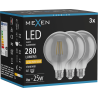 Mexen Vintis 3x Bec LED filament E27, G95, 4W, Cald - 2200K, 280 lm, fumuriu - L157-E27-0422-70x03
