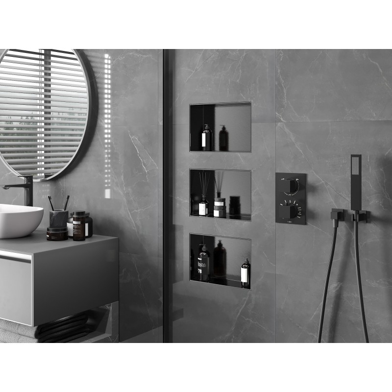 Mexen X-Wall-NR perem nélküli fali polc 30 x 20 cm, szálcsiszolt gun grey - 19E1302010