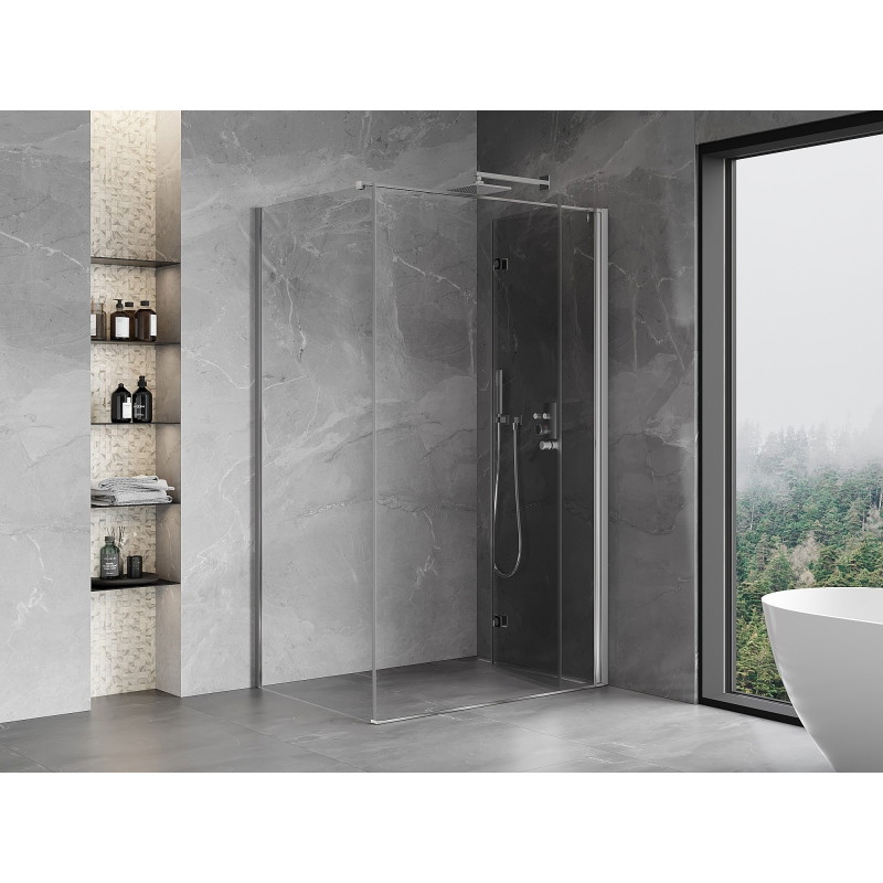Mexen Mist-F összecsukható zuhanykabin jobb 115 x 95 cm, áttetsző, króm - 8A6T-115-095-01-00-P