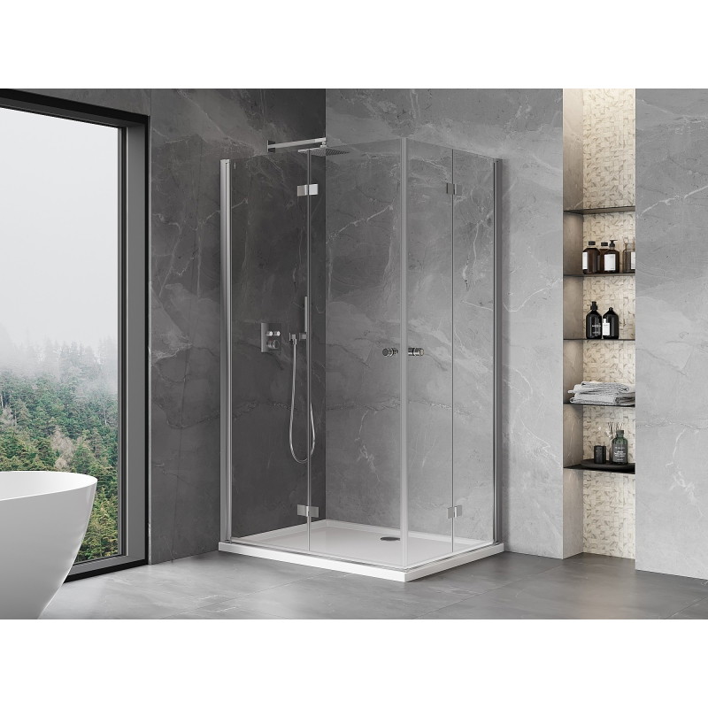 Mexen Mist-F Cabină de duș Duo pliată pe stânga 115 x 70 cm, transparentă, crom - 8A6-115L-070P-01-00