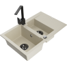 Mexen Gaspar 1,5-medencés gránit mosogatócsepegtetővel és Rita konyhai csapteleppel, bézs - 6507-69-670300-70
