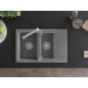 Mexen Gaspar chiuvetă de bucătărie din granit cu 1,5 compartimente, cu scurgător și baterie de bucătărie Rita, gri - 6507-71-67?