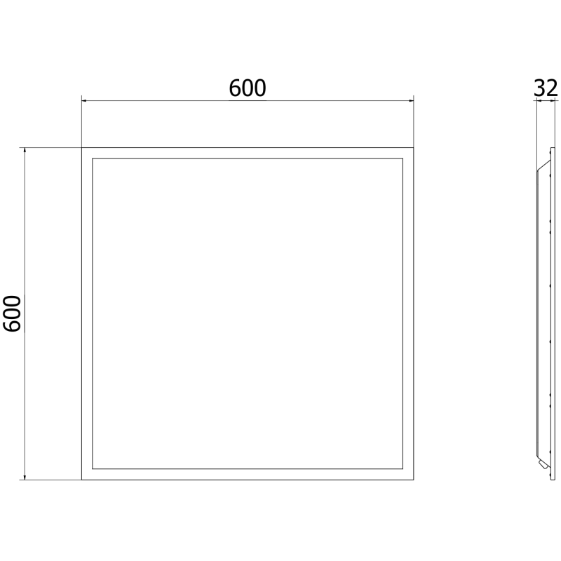 Mexen Brill panou de tavan LED montaj îngropat 60 x 60 cm, 40W, Neutru - 4000K, 4400 lm, negru - L200-060-060-4040-70