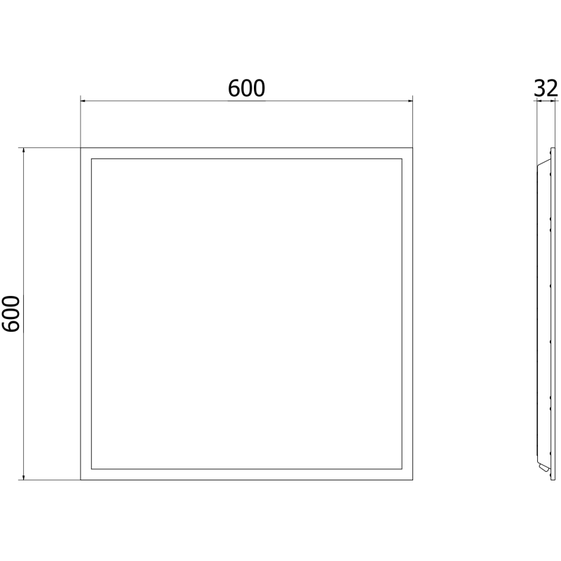 Mexen Brill+ panou plafon LED montat îngropat 60 x 60 cm, 48W, Neutru - 4000K, 5280 lm, alb - L201-060-060-4840-20