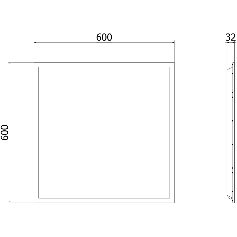 Mexen Brill+ süllyesztett LED mennyezeti panel 60 x 60 cm, 48W, Semleges - 4000K, 5808 lm, fehér - L201-060-060-4840-20