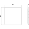 Mexen Brill-S mennyezeti LED álmennyezeti panel 60 x 60 cm, 36W, Semleges - 4000K, 4320 lm, fehér - L202-060-060-3640-20
