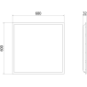 Mexen Brill-S panou LED tavan încastrat 60 x 60 cm, 36W, Neutru - 4000K, 3960 lm, negru - L202-060-060-3640-70