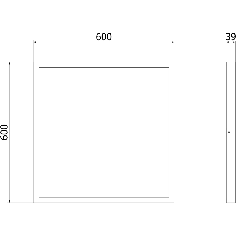Mexen Brill-S LED mennyezeti panel felületre szerelhető, 60 x 60 cm, 40W, Semleges - 4000K, 4400 lm, fekete