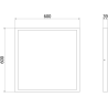 Mexen Brill-S panou LED de plafon montat pe suprafață 60 x 60 cm, 48W, Neutru - 4000K, 5280 lm, alb - L206-060-060-4840-20