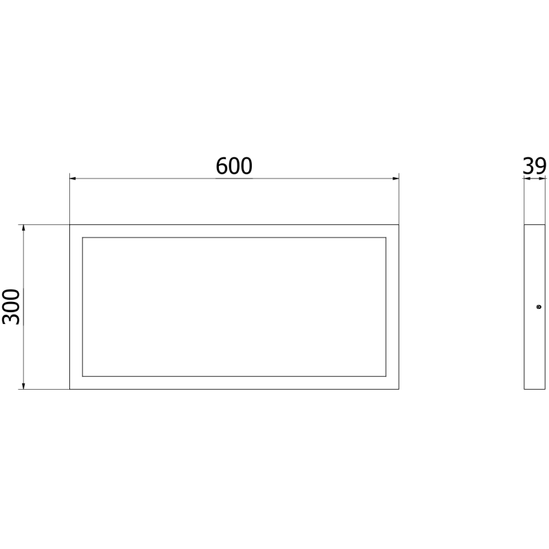 Mexen Brill-S felületre szerelhető LED mennyezeti panel 60 x 30 cm, 24W, Semleges - 4000K, 2640 lm, fekete