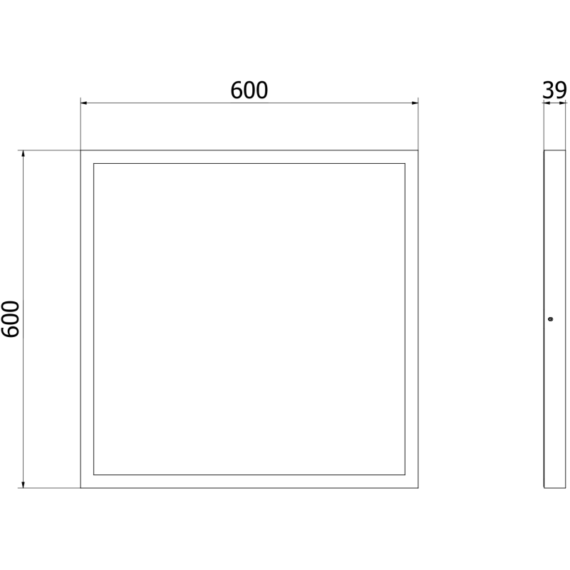 Mexen Brill-S 60 x 60 cm-es felszíni LED mennyezeti panel, 36W, Semleges - 4000K, 3960 lm, fekete - L207-060-060-3640-70