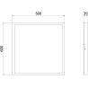 Mexen Brill-S panou LED plafonieră de suprafață 60 x 60 cm, 36W, Neutru - 4000K, 3960 lm, negru - L207-060-060-3640-70
