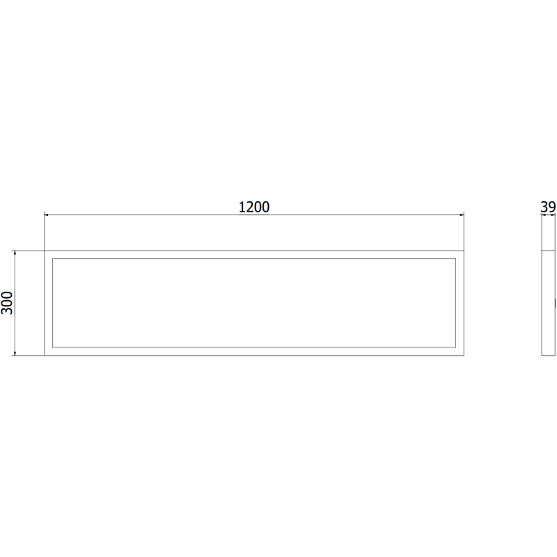 Mexen Brill-S felszerelhető LED mennyezeti panel 120 x 30 cm, 36W, Semleges - 4000K, 3960 lm, fekete - L207-120-030-3640-70
