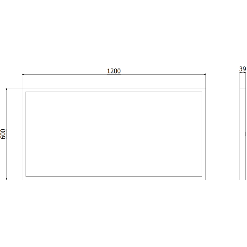 Mexen Brill-S panou LED pentru tavan montat la suprafață 120 x 60 cm, 60W, Neutru - 4000K, 6600 lm, negru