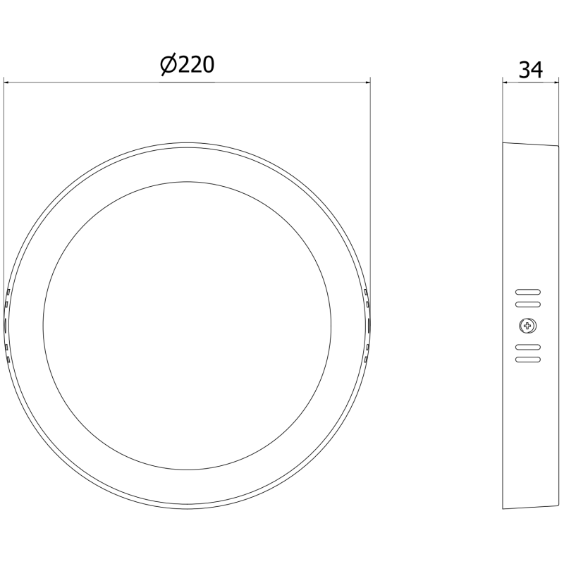 Mexen LDSR LED álmennyezetre szerelt plafon 22 cm, 18W, Hideg - 6500K, 1440 lm, fekete - L212-022-1865-70