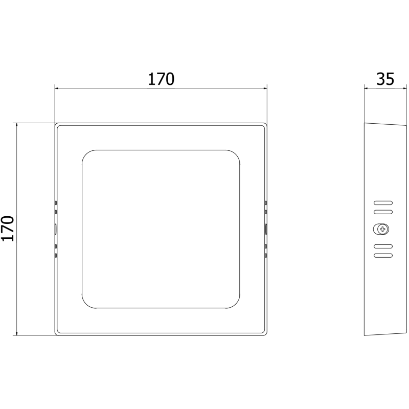 Mexen LDSS plafon LED aplicat pe tavan 17 x 17 cm, 12W, Rece - 6500K, 960 lm, negru - L213-017-1265-70