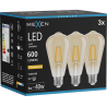 Mexen Vintis 3x LED filament izzó E27, ST64, 6W, Meleg - 2200K, 600 lm, borostyán - L152-E27-0622-50x03