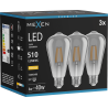 Mexen Vintis 3x LED E27-es filament izzó, ST64, 6W, Meleg - 2700K, 510 lm, füstszínű - L152-E27-0627-70x03