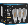 Mexen Vintis 3x Bec LED filament E27, ST64, 8W, Calda - 2200K, 600 lm, fumuriu - L152-E27-0822-70x03
