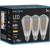 Mexen Vintis 3x Bec LED filament E27, ST64, 8W, Cald - 2700K, 680 lm, fumuriu - L152-E27-0827-70x03