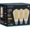 Mexen Vintis 3x Bec LED filament E27, ST64, 10W, Caldă - 2200K, 910 lm, chihlimbar - L152-E27-1022-50x03
