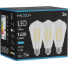 Mexen Vintis 3x Bec filament LED E27, ST64, 10W, Rece - 6500K, 1320 lm, clar - L152-E27-1040-00x03 - L152-E27-1065-00x03