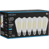 Mexen Vintis 6x LED szálas izzó E27, ST64, 10W, Hideg - 6500K, 1320 lm, átlátszó - L152-E27-1040-00x06