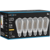 Mexen Vintis 6x LED spirálos filament izzó E27, ST64, 4W, Meleg - 2200K, 220 lm, füstszínű - L162-E27-0422-70x06
