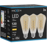 Mexen Vintis 3x LED filament spirál izzó E27, ST64, 6W, Meleg - 2700K, 530 lm, borostyán - L162-E27-0627-50x03