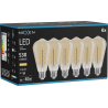 Mexen Vintis 6x Bec LED filament spirală E27, ST64, 6W, Caldă - 2700K, 530 lm, chihlimbar - L162-E27-0627-50x06