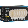 Mexen Vintis 6x LED filament izzó E27, G125, 4W, Meleg - 2200K, 400 lm, borostyán - L158-E27-0422-50x06